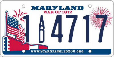 MD license plate 1AD4717