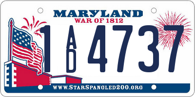 MD license plate 1AD4737