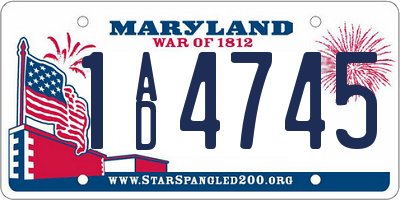 MD license plate 1AD4745