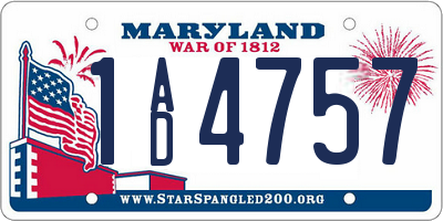 MD license plate 1AD4757