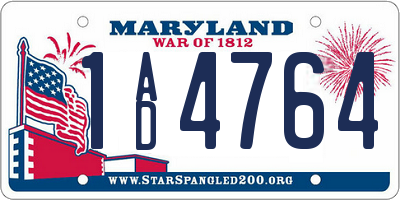 MD license plate 1AD4764
