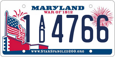 MD license plate 1AD4766
