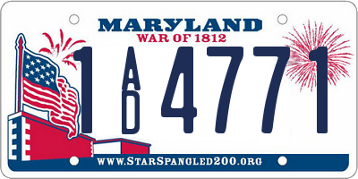 MD license plate 1AD4771