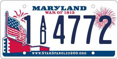 MD license plate 1AD4772
