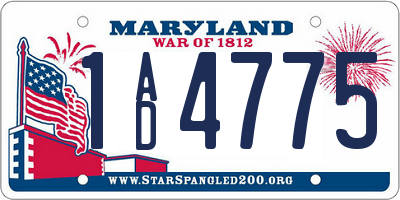 MD license plate 1AD4775