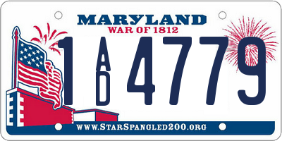 MD license plate 1AD4779
