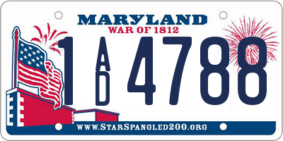 MD license plate 1AD4788