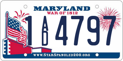 MD license plate 1AD4797