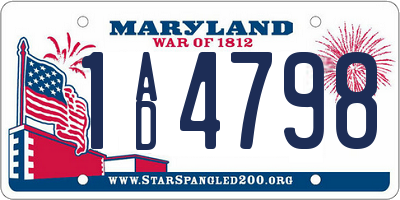 MD license plate 1AD4798