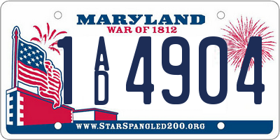MD license plate 1AD4904