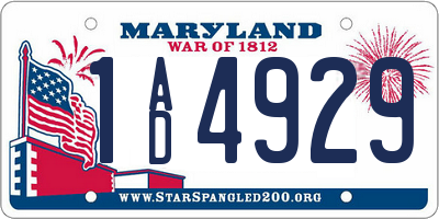 MD license plate 1AD4929