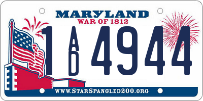 MD license plate 1AD4944