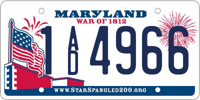 MD license plate 1AD4966