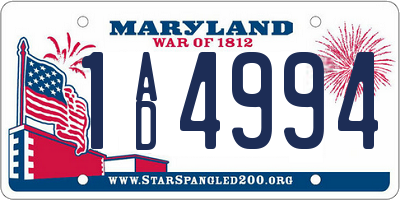 MD license plate 1AD4994