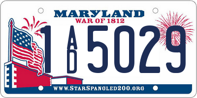 MD license plate 1AD5029