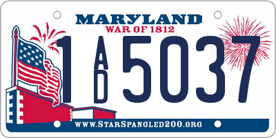MD license plate 1AD5037