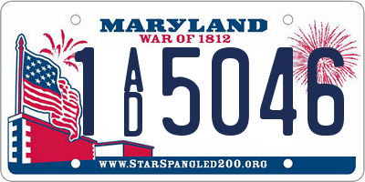 MD license plate 1AD5046