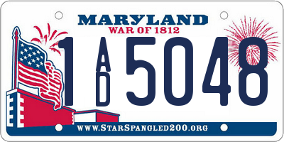 MD license plate 1AD5048