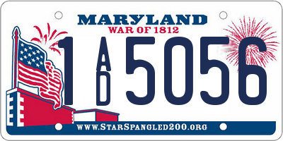 MD license plate 1AD5056