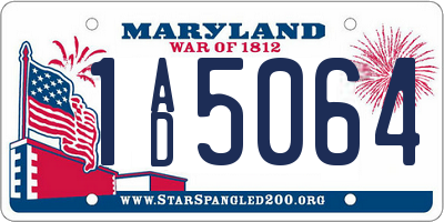 MD license plate 1AD5064