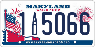 MD license plate 1AD5066