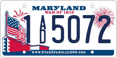 MD license plate 1AD5072