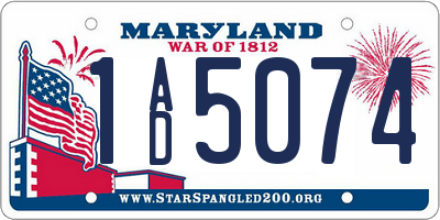MD license plate 1AD5074