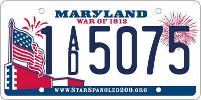 MD license plate 1AD5075