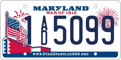 MD license plate 1AD5099