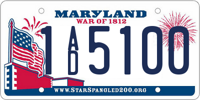 MD license plate 1AD5100