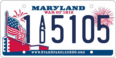 MD license plate 1AD5105