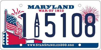 MD license plate 1AD5108