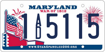 MD license plate 1AD5115