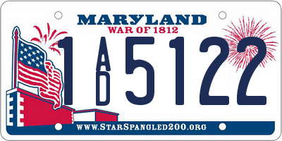 MD license plate 1AD5122