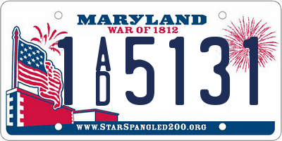 MD license plate 1AD5131