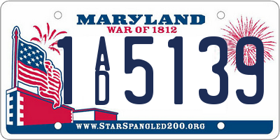 MD license plate 1AD5139