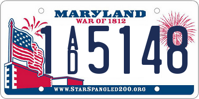 MD license plate 1AD5148