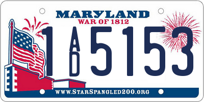 MD license plate 1AD5153