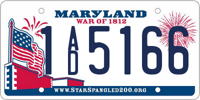 MD license plate 1AD5166