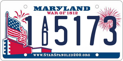 MD license plate 1AD5173