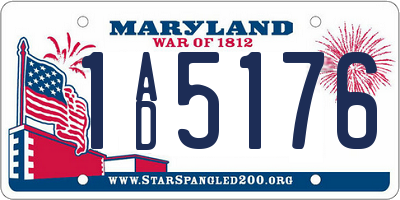 MD license plate 1AD5176