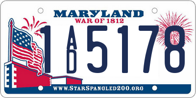 MD license plate 1AD5178