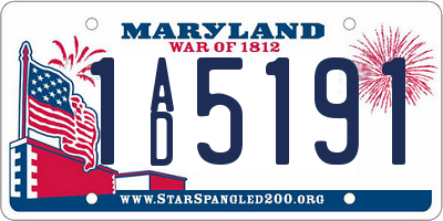 MD license plate 1AD5191