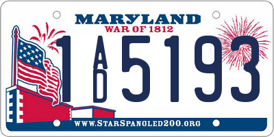 MD license plate 1AD5193