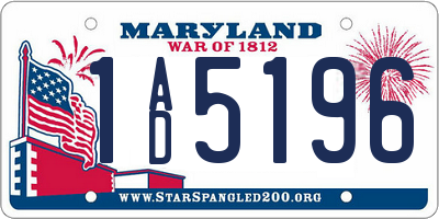 MD license plate 1AD5196
