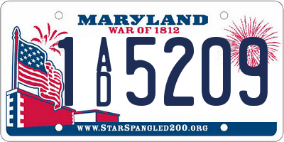 MD license plate 1AD5209