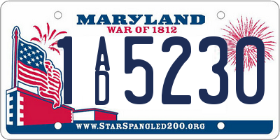 MD license plate 1AD5230