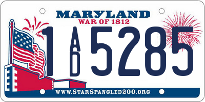 MD license plate 1AD5285