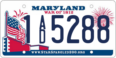 MD license plate 1AD5288