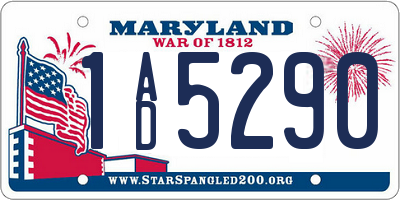 MD license plate 1AD5290
